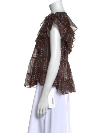 Isabel Marant Printed Square Neckline Blouse