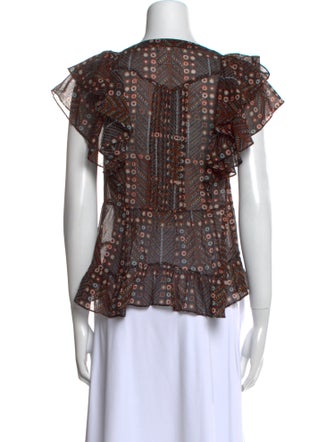 Isabel Marant Printed Square Neckline Blouse