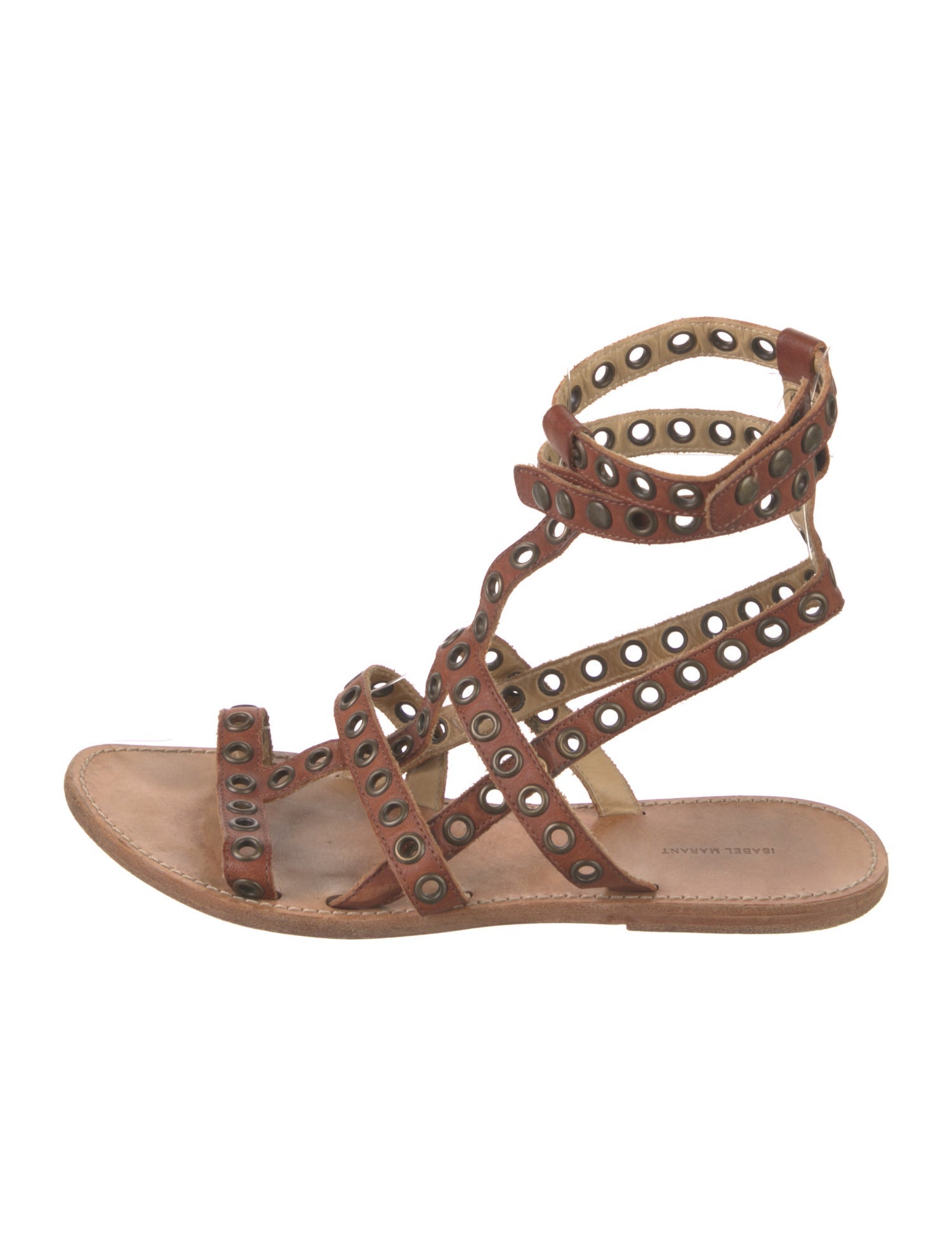 Isabel Marant Leather Studded Accents Gladiator Sandals