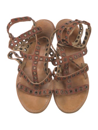 Isabel Marant Leather Studded Accents Gladiator Sandals