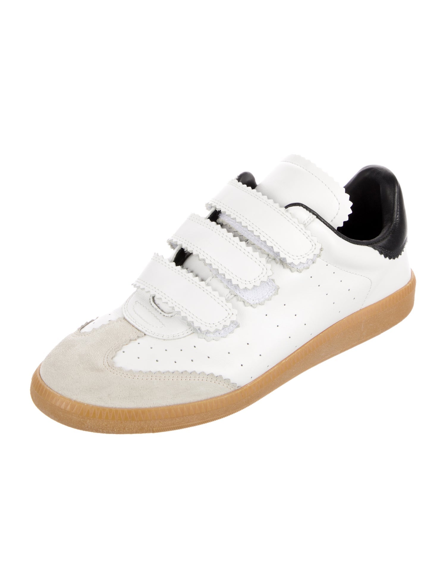 Isabel Marant Leather Colorblock Pattern Sneakers