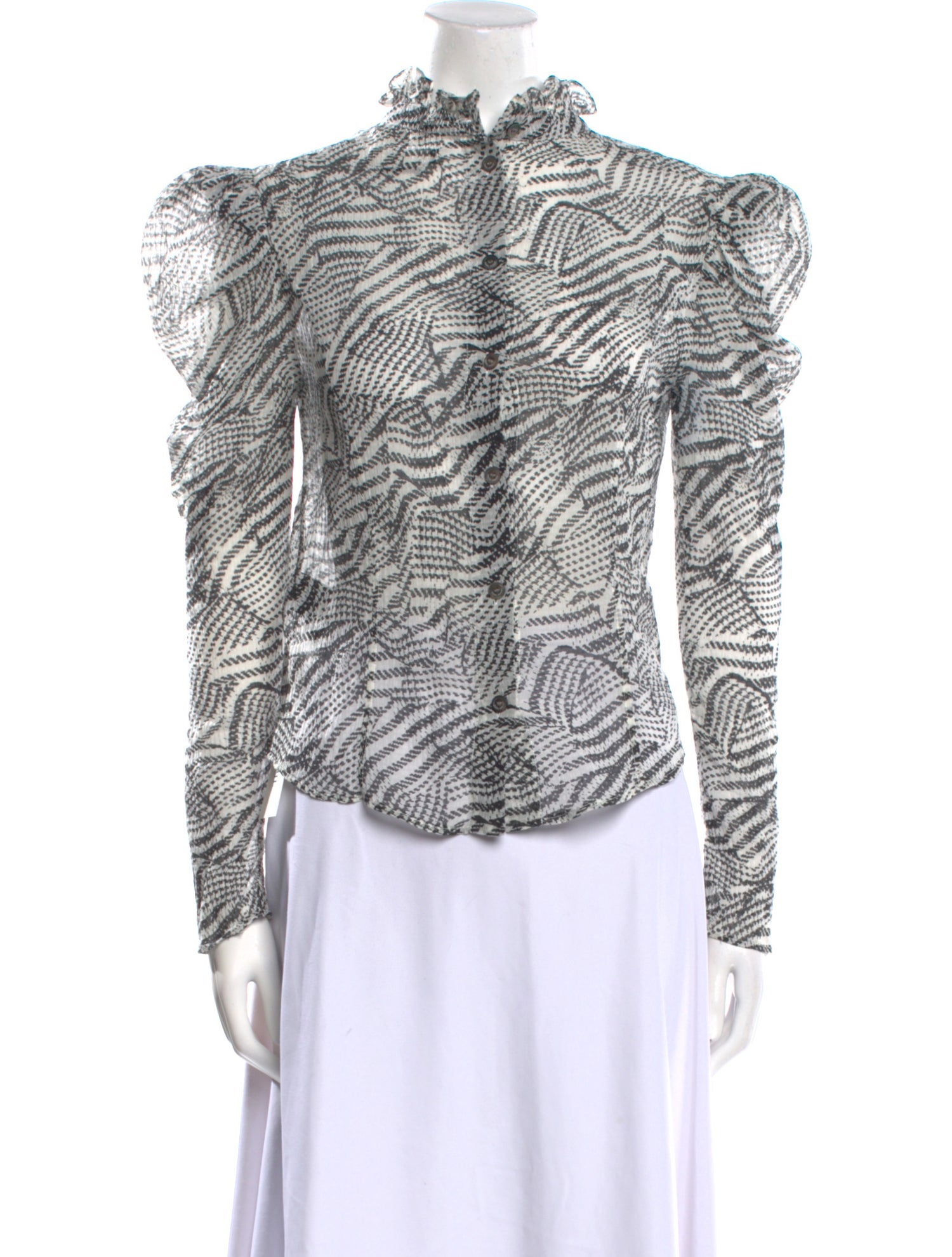 Isabel Marant Printed Mock Neck Blouse
