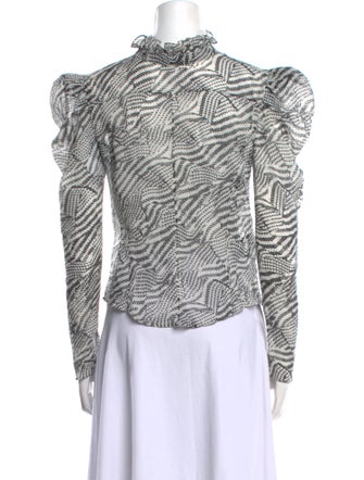 Isabel Marant Printed Mock Neck Blouse