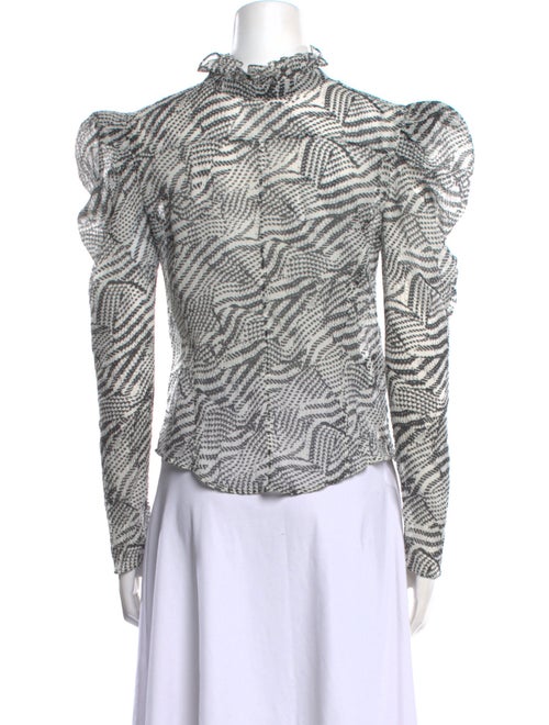 Isabel Marant Printed Mock Neck Blouse