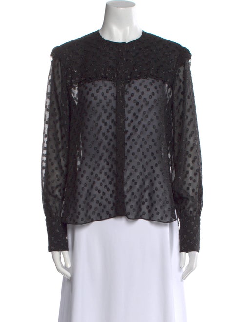 Isabel Marant Polka Dot Print Crew Neck Blouse