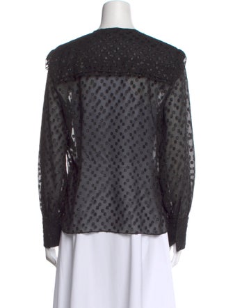 Isabel Marant Polka Dot Print Crew Neck Blouse