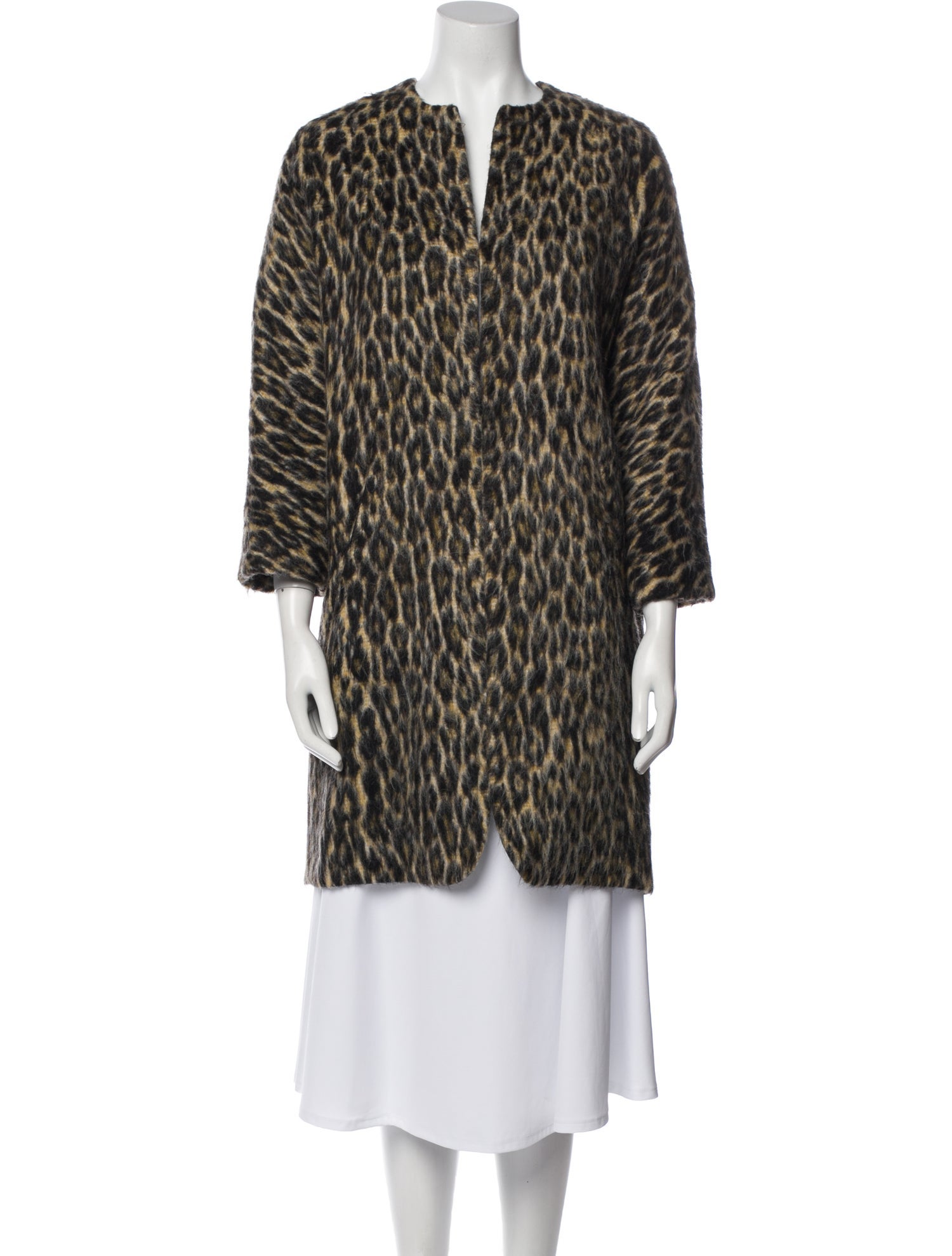 Isabel Marant Virgin Wool Animal Print Coat