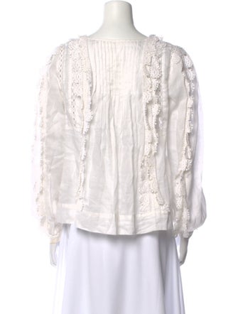 Isabel Marant Square Neckline Three-Quarter Sleeve Blouse