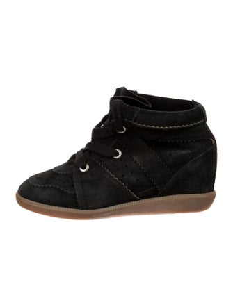 Isabel Marant Suede Scalloped Accent Lace-Up Boots