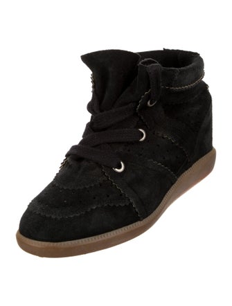 Isabel Marant Suede Scalloped Accent Lace-Up Boots