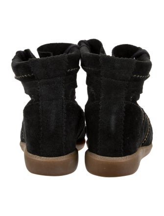 Isabel Marant Suede Scalloped Accent Lace-Up Boots