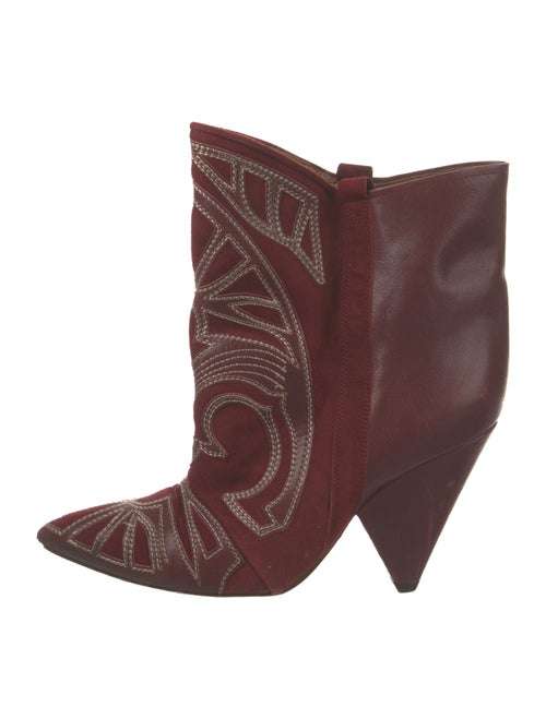 Isabel Marant Suede Embroidered Accent Boots