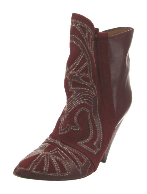 Isabel Marant Suede Embroidered Accent Boots