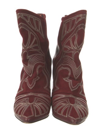 Isabel Marant Suede Embroidered Accent Boots