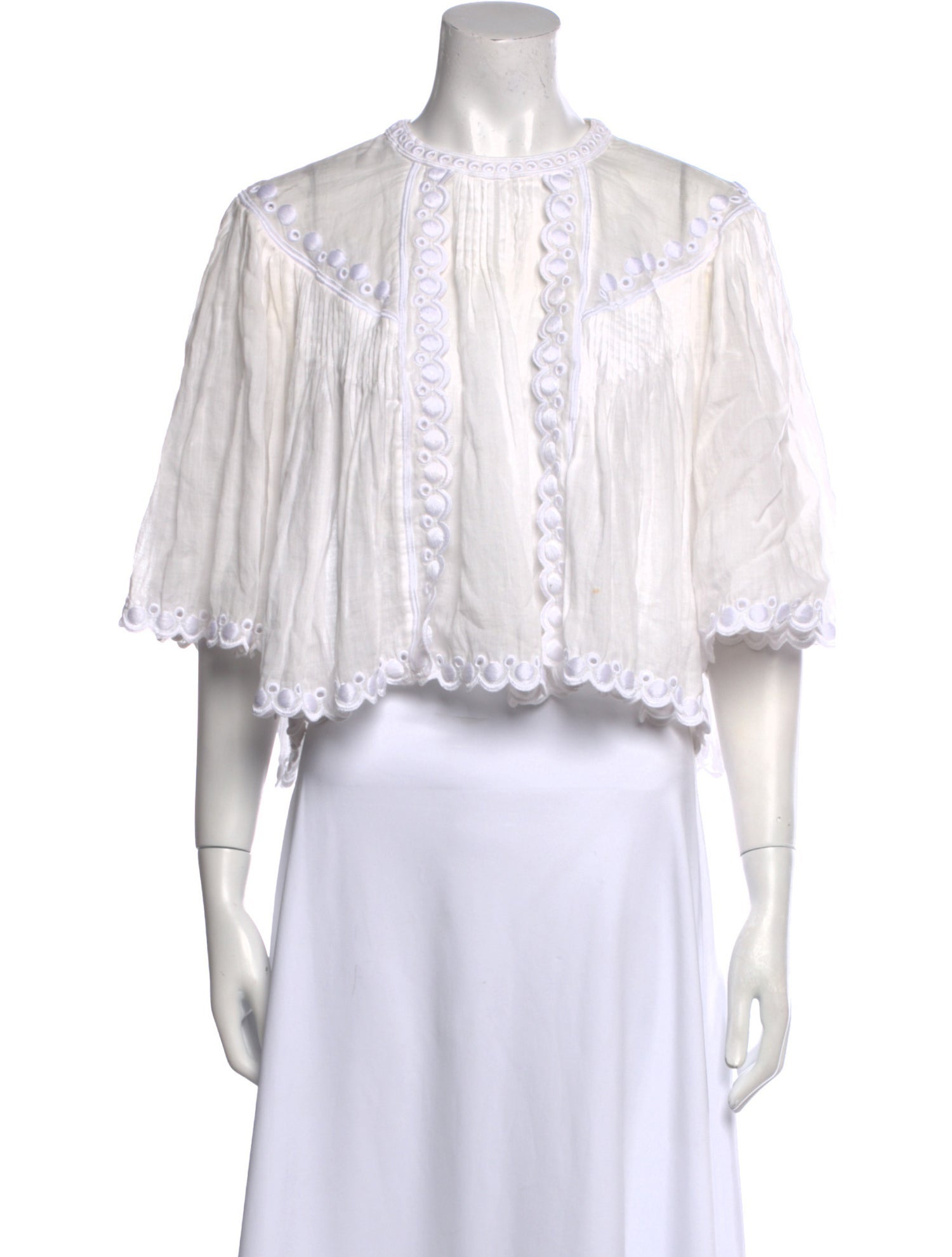 Isabel Marant Lace Pattern Crew Neck Crop Top