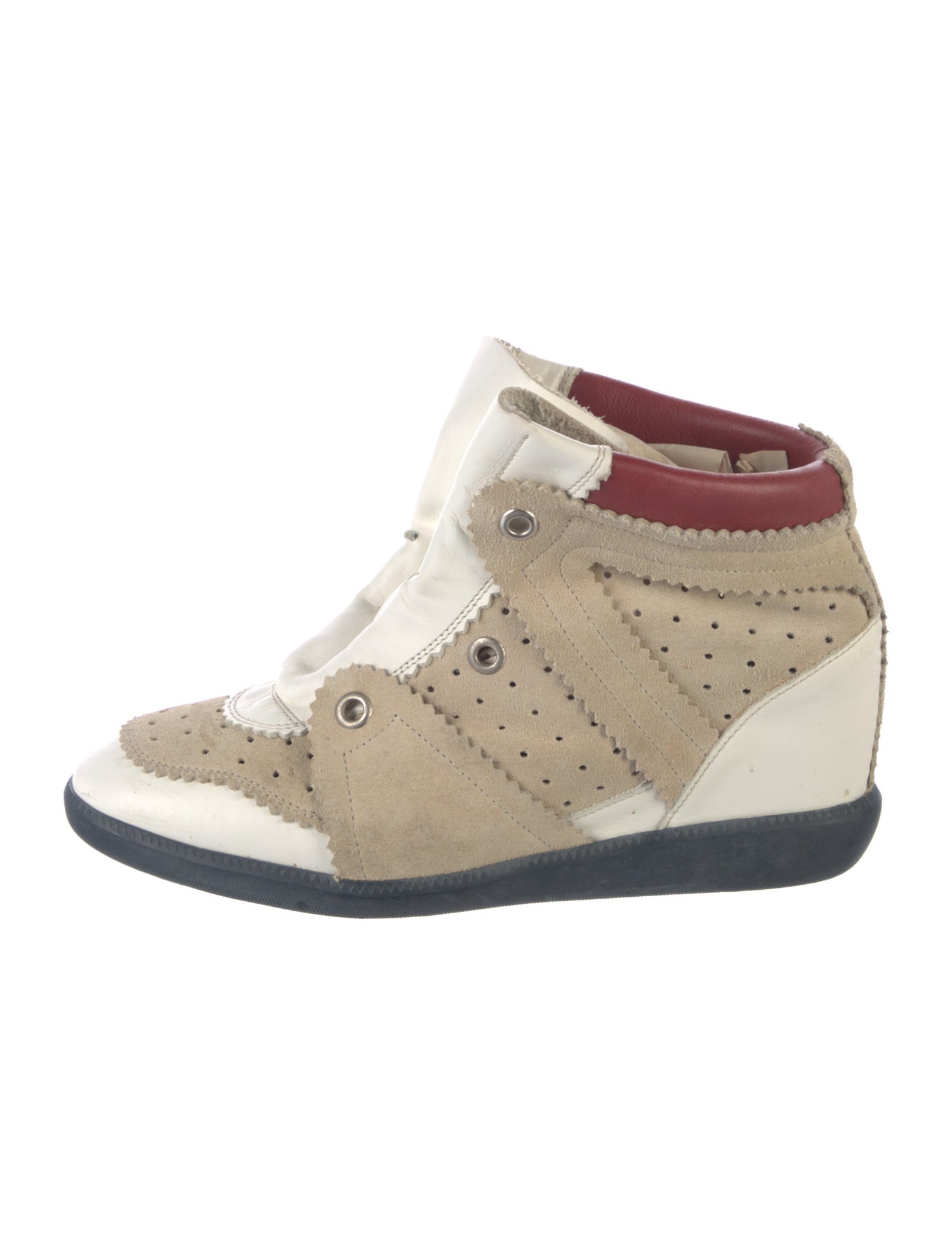 Isabel Marant Suede Colorblock Pattern Lace-Up Boots