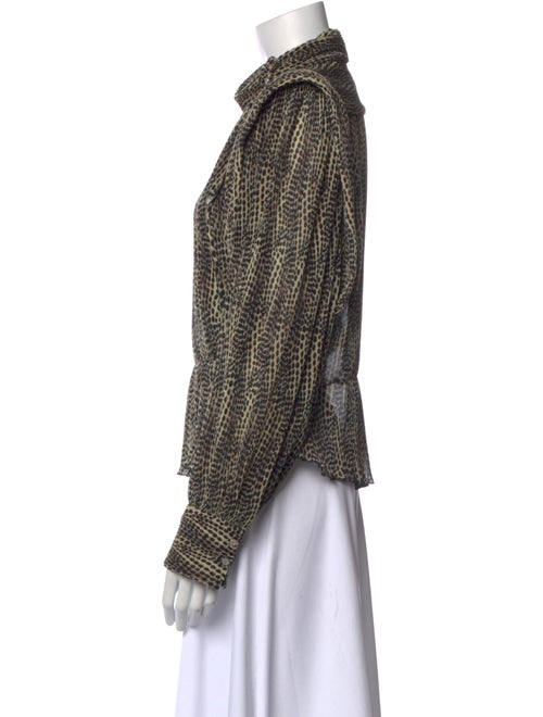 Isabel Marant Printed Mock Neck Button-Up Top