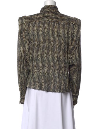 Isabel Marant Printed Mock Neck Button-Up Top