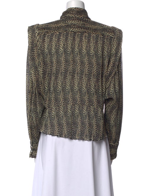Isabel Marant Printed Mock Neck Button-Up Top