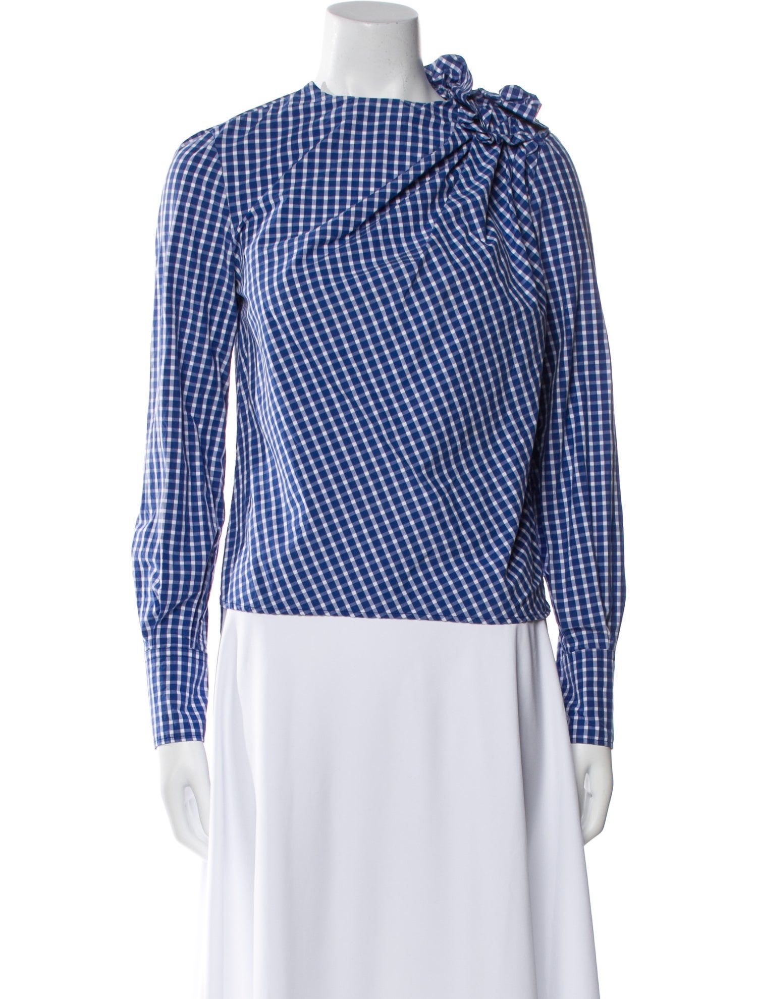 Isabel Marant Plaid Print Mock Neck Top