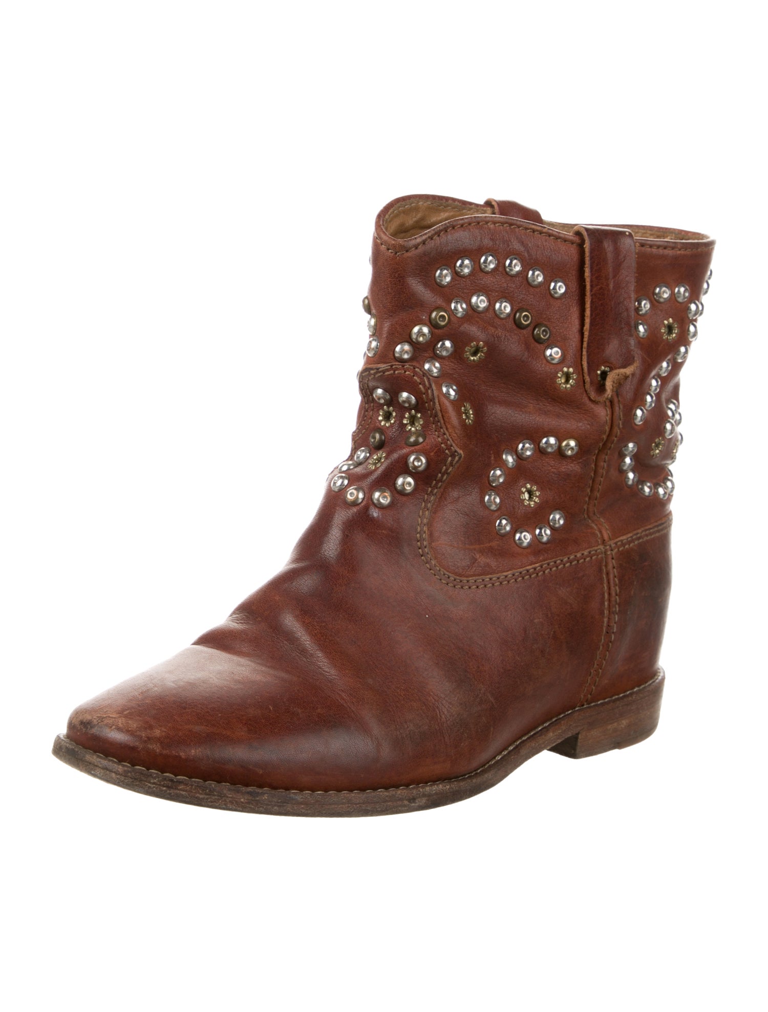 Isabel Marant Leather Studded Accents Combat Boots