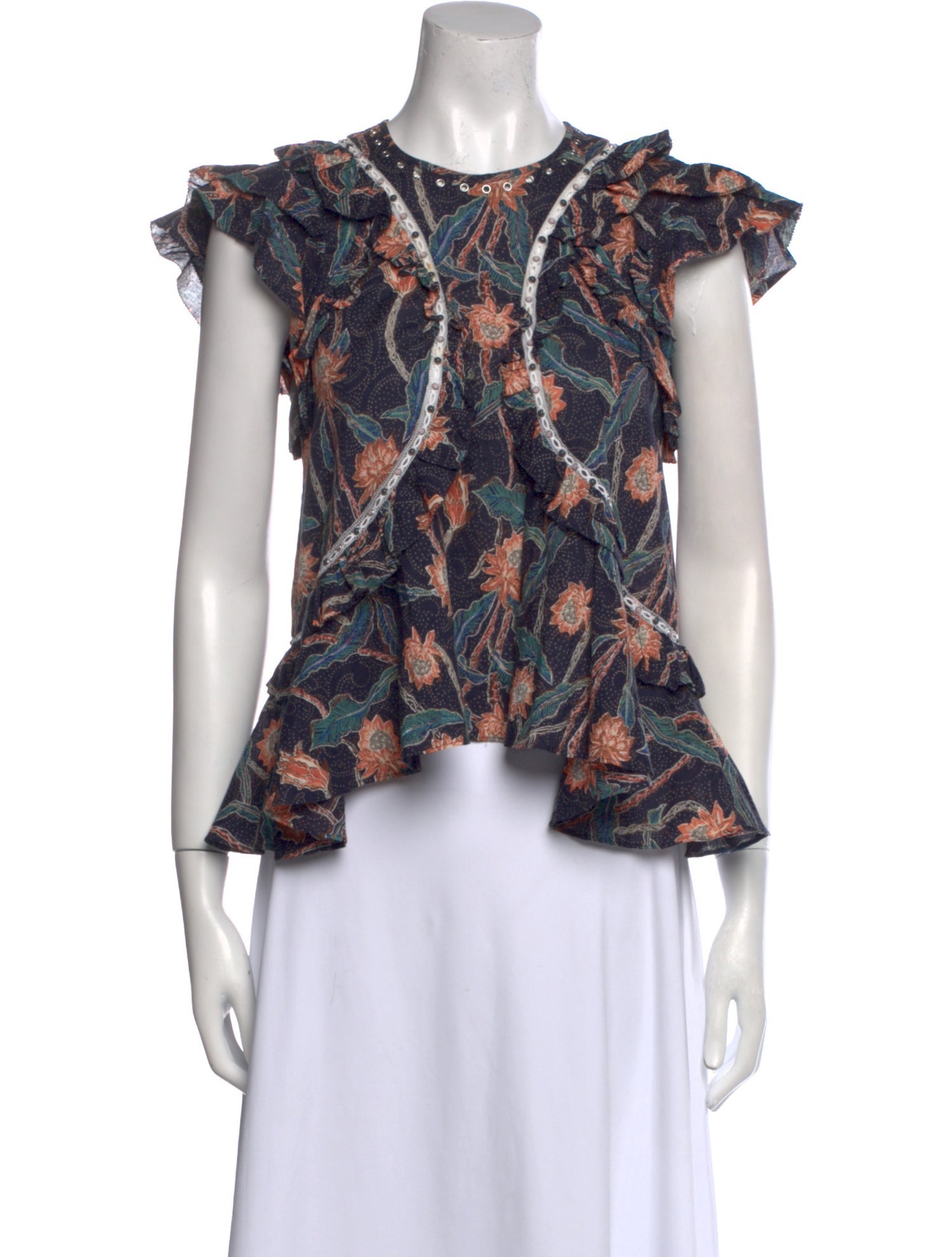 Isabel Marant Floral Print Crew Neck Blouse