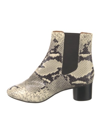 Isabel Marant Embossed Leather Animal Print Chelsea Boots