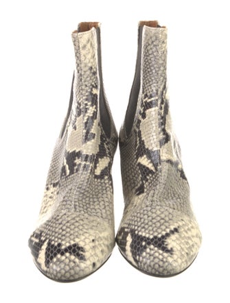 Isabel Marant Embossed Leather Animal Print Chelsea Boots