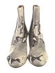 Isabel Marant Embossed Leather Animal Print Chelsea Boots