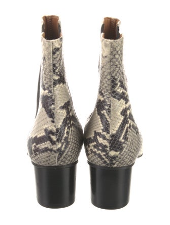 Isabel Marant Embossed Leather Animal Print Chelsea Boots