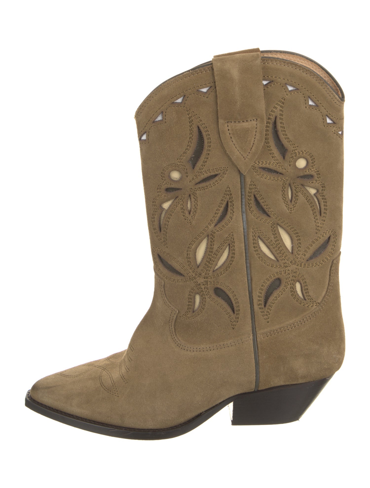 Isabel Marant Suede Patterned Western Boots