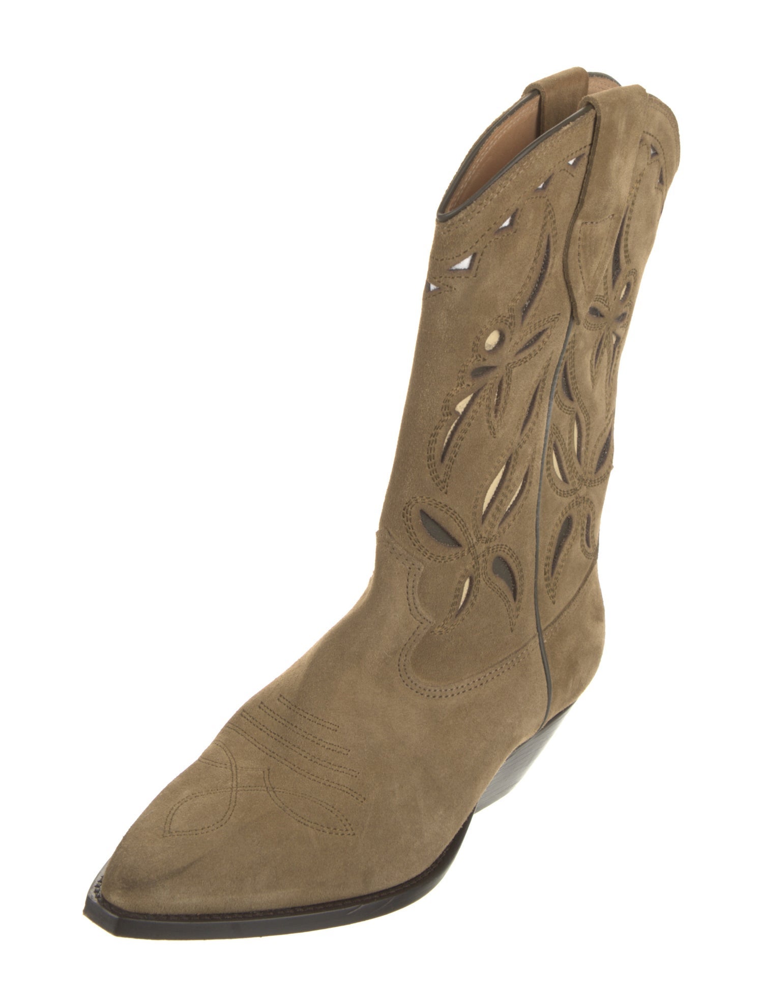 Isabel Marant Suede Patterned Western Boots