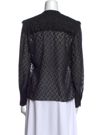 Isabel Marant Polka Dot Print Crew Neck Button-Up Top