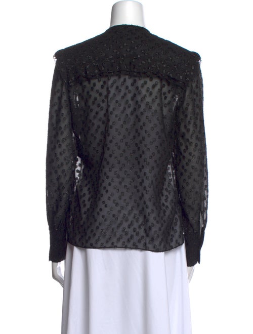 Isabel Marant Polka Dot Print Crew Neck Button-Up Top