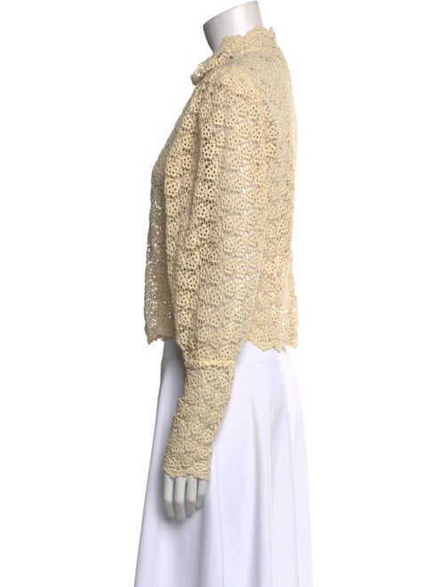 Isabel Marant Lace Pattern Mock Neck Crop Top