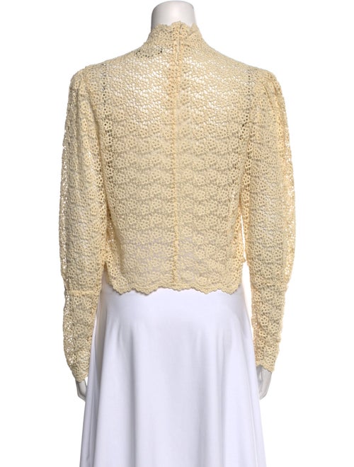 Isabel Marant Lace Pattern Mock Neck Crop Top