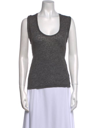 Isabel Marant Linen Scoop Neck Top