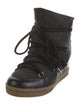 Isabel Marant Leather Fur Trim Lace-Up Boots