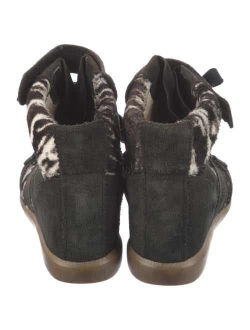Isabel Marant Suede Animal Print Wedge Sneakers
