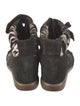 Isabel Marant Suede Animal Print Wedge Sneakers