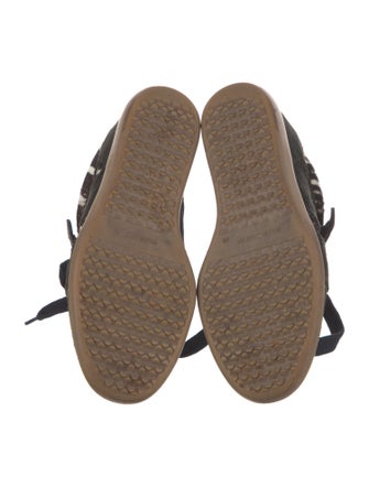 Isabel Marant Suede Animal Print Wedge Sneakers