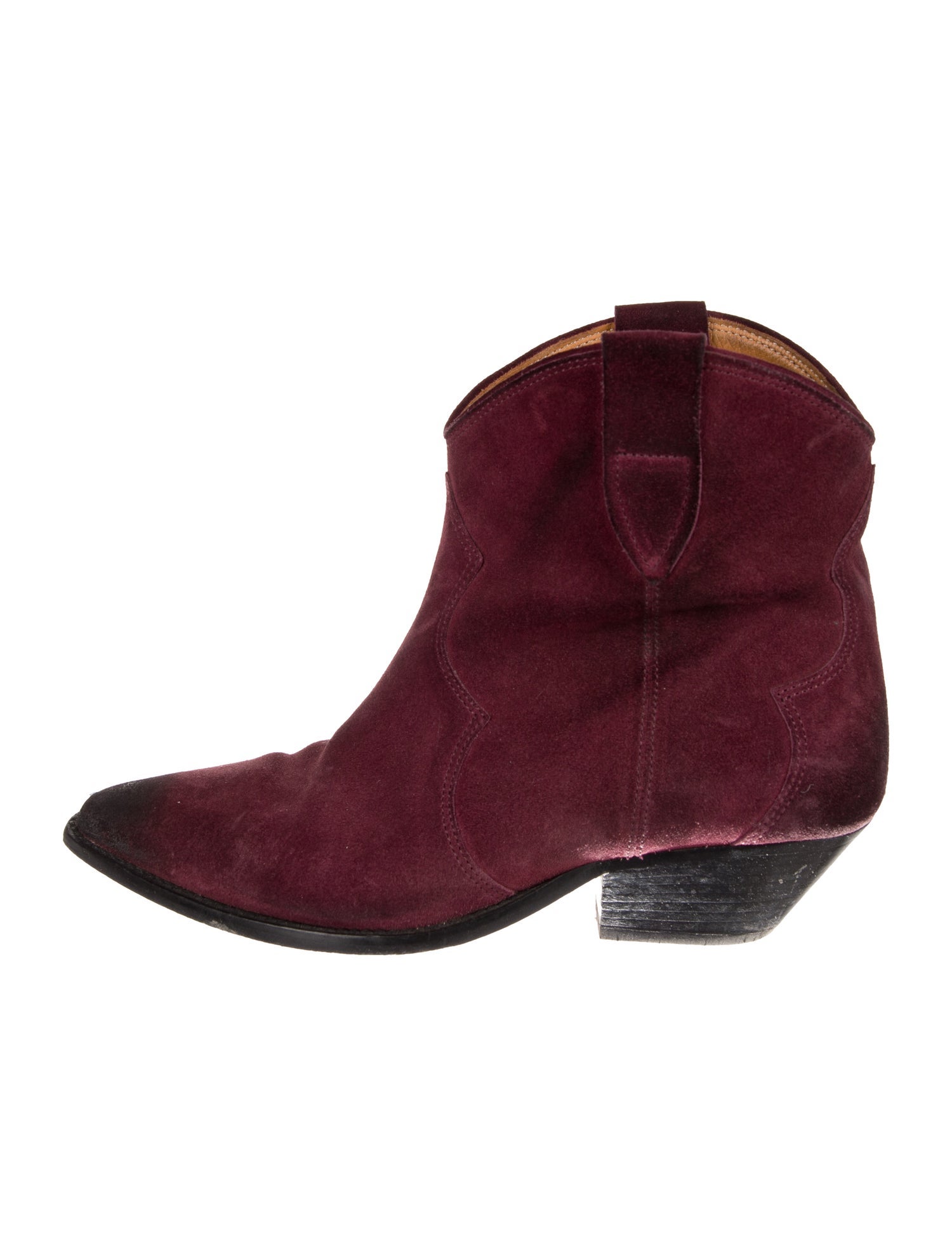 Isabel Marant Suede Colorblock Pattern Western Boots
