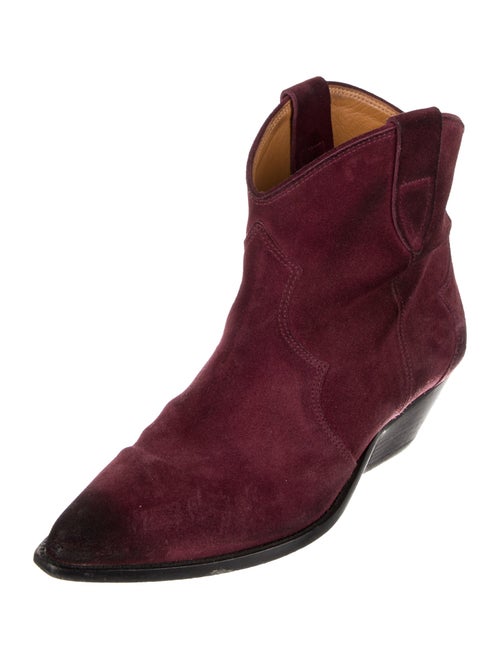 Isabel Marant Suede Colorblock Pattern Western Boots