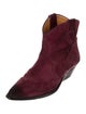 Isabel Marant Suede Colorblock Pattern Western Boots