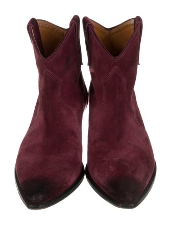 Isabel Marant Suede Colorblock Pattern Western Boots