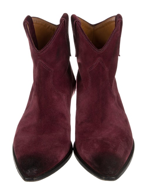 Isabel Marant Suede Colorblock Pattern Western Boots