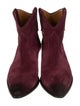 Isabel Marant Suede Colorblock Pattern Western Boots