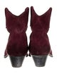 Isabel Marant Suede Colorblock Pattern Western Boots
