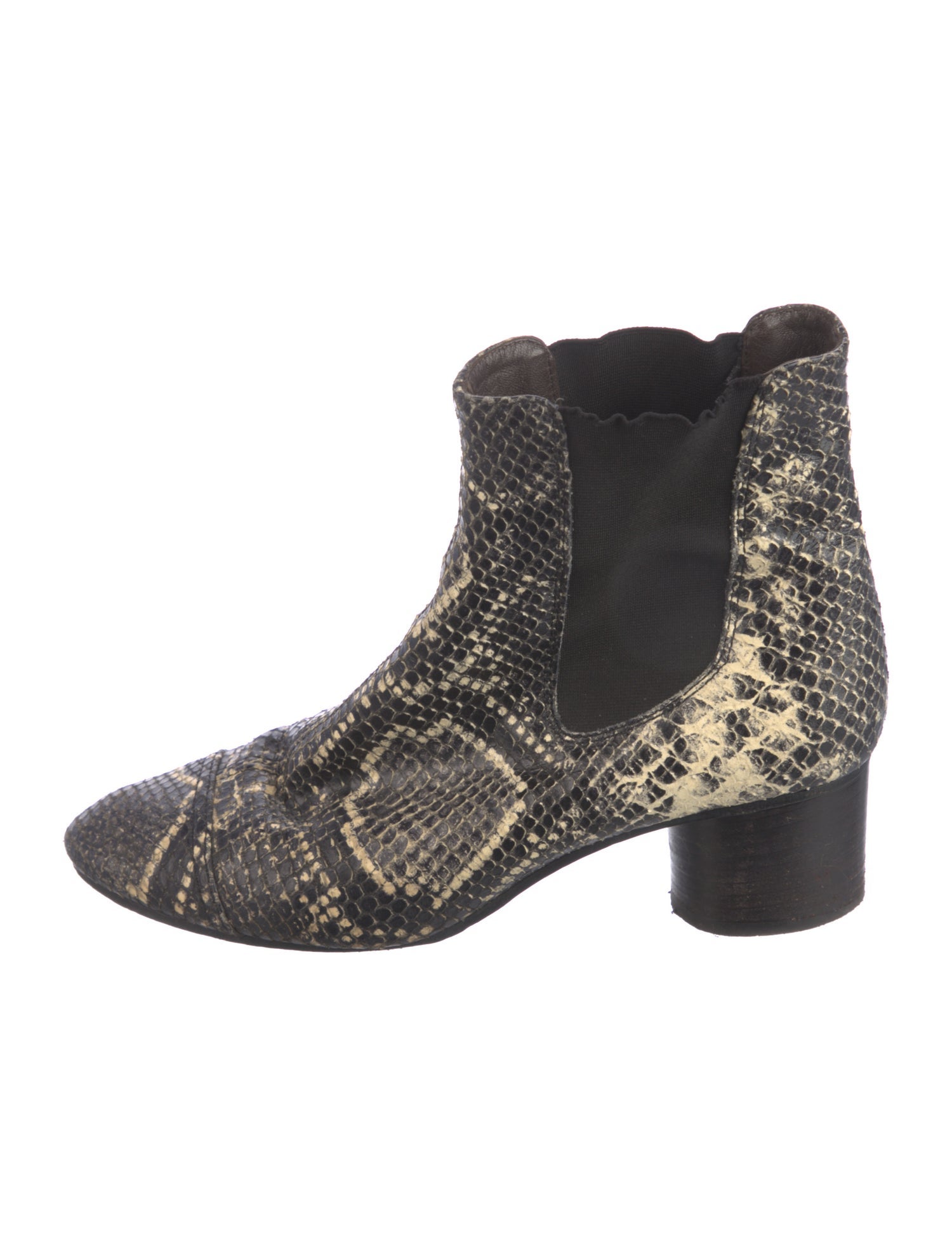 Isabel Marant Snakeskin Animal Print Chelsea Boots