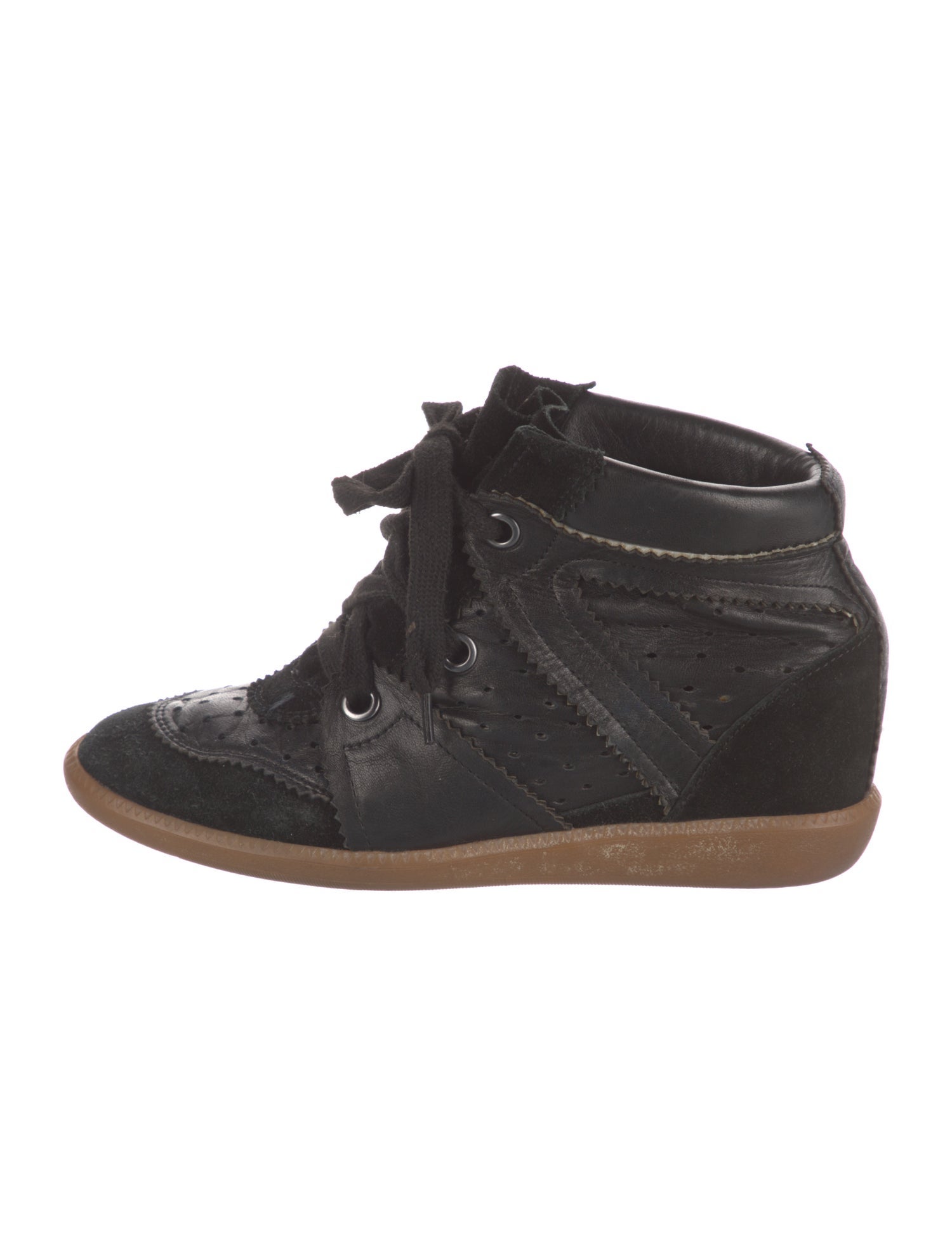 Isabel Marant Leather Wedge Sneakers